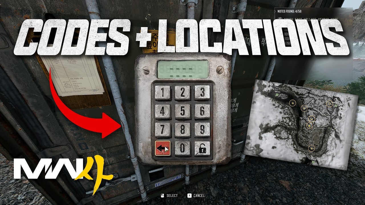 MW4 Stranded keypad codes and locations